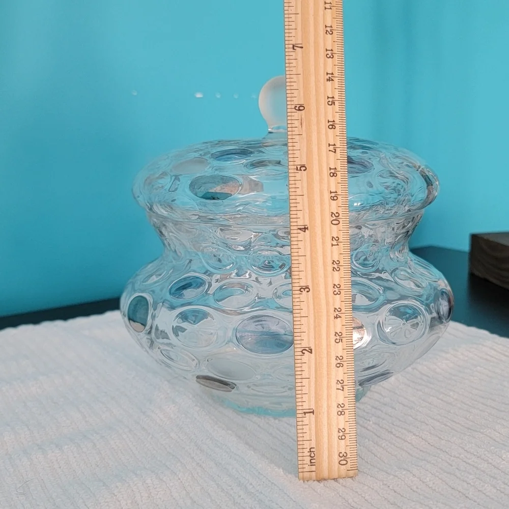 VTG MCM Crystal Borske Sklo Chech Glass Work Candy Dish Nemo